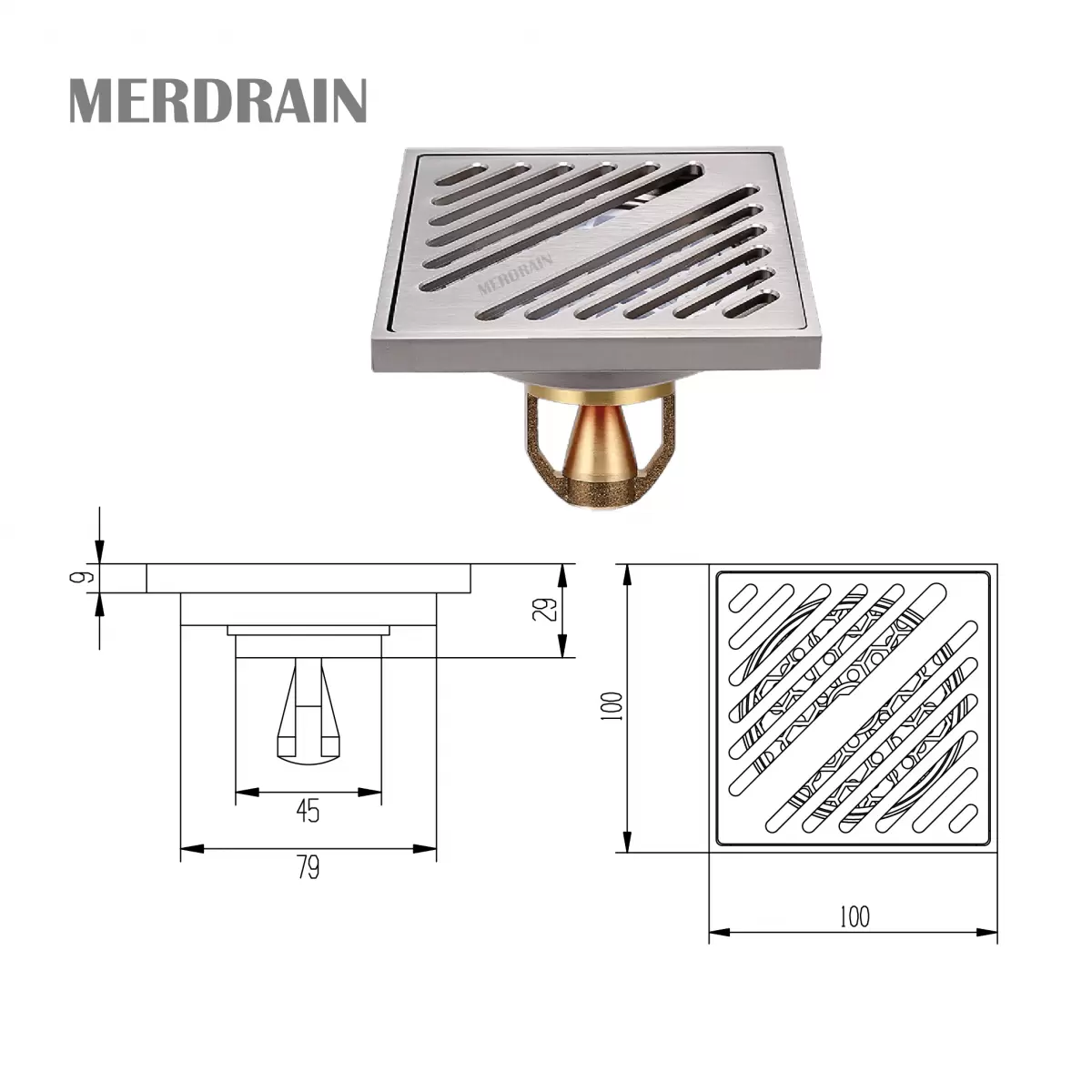 Phễu thoát sàn MERDRAIN _MD-S7063BN