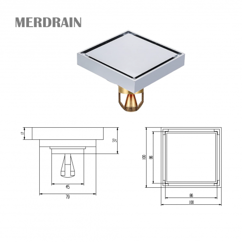 Phễu thoát sàn lát gạch MERDRAIN _MD-S8012